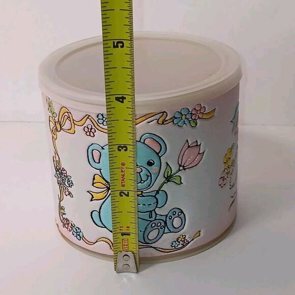 Vintage Faux Leather Storage Can Baby Room Decor Container Teddy Blocks Lid - Picture 8 of 10